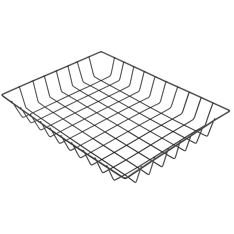 Imslery Wire File Basket for Desk Accessories  Extra Large Tapered Open Frame Organizer for A4, Letter Size, Magazines & Folders  Glossy Black Iron