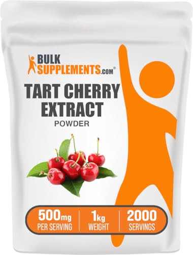 BulkSupplements.com Tart Cherry Extract Powder - Tart Cherry Supplement, Herbal Supplement - Antioxidant Source, Gluten Free, 500mg per Serving, 1kg