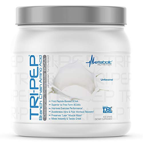 Metabolic Nutrition - TRIPEP - Tri-Peptide Branch Chain Amino Acid, BCAA Powder, Pre Intra Post Workout Supplement, Unflavored, 400 Grams (40 Serving