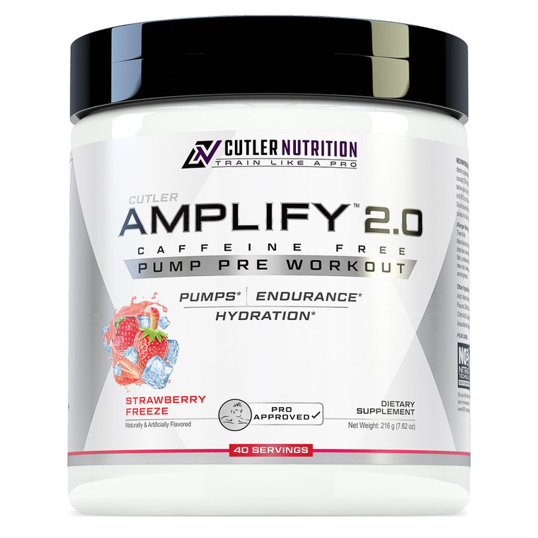 Cutler Nutrition Amplify Pump Pre Workout Caffeine Free Nitric Oxide Booster containing Arginine and Citrulline Pre-Workout for Maximum Pumps Flavor