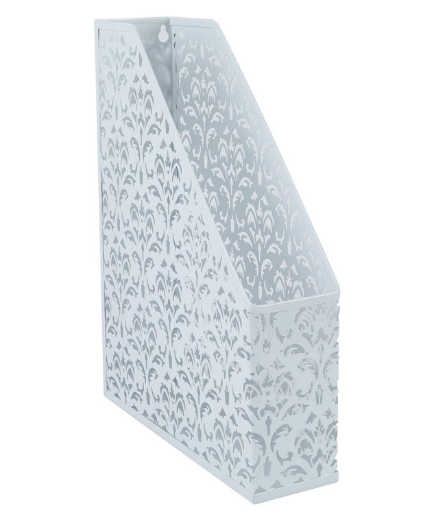 EasyPAG Heavy Duty Magazine File Holder Rack Paper Book Storage Office Desk Organizer, White