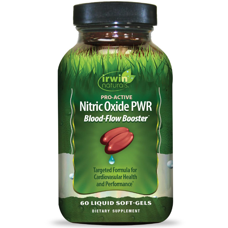 Irwin Naturals Pro-Active Nitric Oxide PWR - 60 Liquid Soft-Gels - Blood-Flow Booster with L-Citrulline, Beet Root & Red Spinach