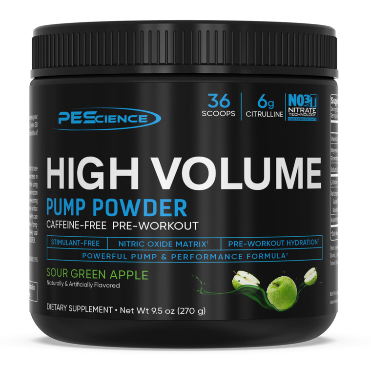 PEScience High Volume Stim-Free Pre Workout, Nitric Oxide Booster with L Citrulline & L Arginine Nitrate, Non-Stim Preworkout for Men and Women, 36 S