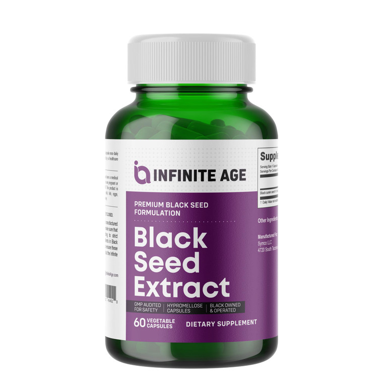 Infinite Age Dry Organic Black Seed Oil Extract Capsules, 60 Count - Nigella Sativa Immune Booster for Optimal Skin, Hair, Memory, Focus, Brain Healt