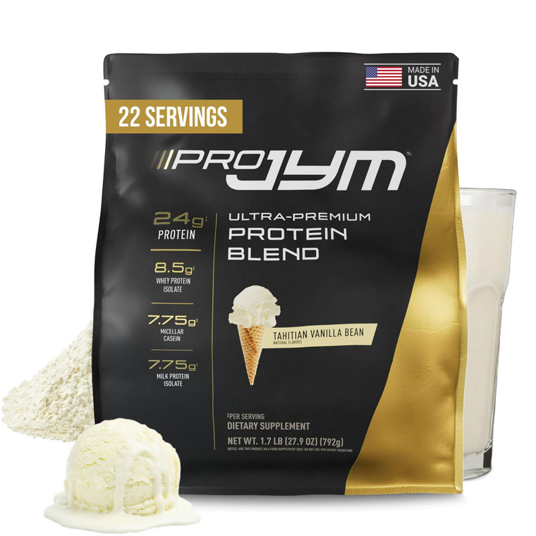 JYM Supplement Science Pro JYM Tahitian Vanilla Protein Powder - Whey Protein Isolates, Casein, & Milk Protein, Lean Muscle Building for Men & Women,