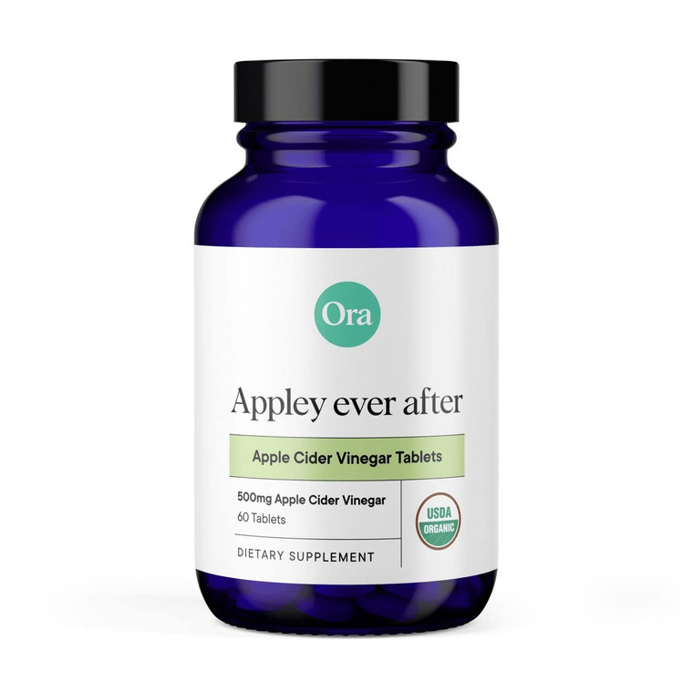 Ora Organic Apple Cider Vinegar Pills - ACV Metabolism Booster, Detox Cleanse, Weight Management - Organic Apple Flavor, 1 Month Supply, 60 Vegan Tab