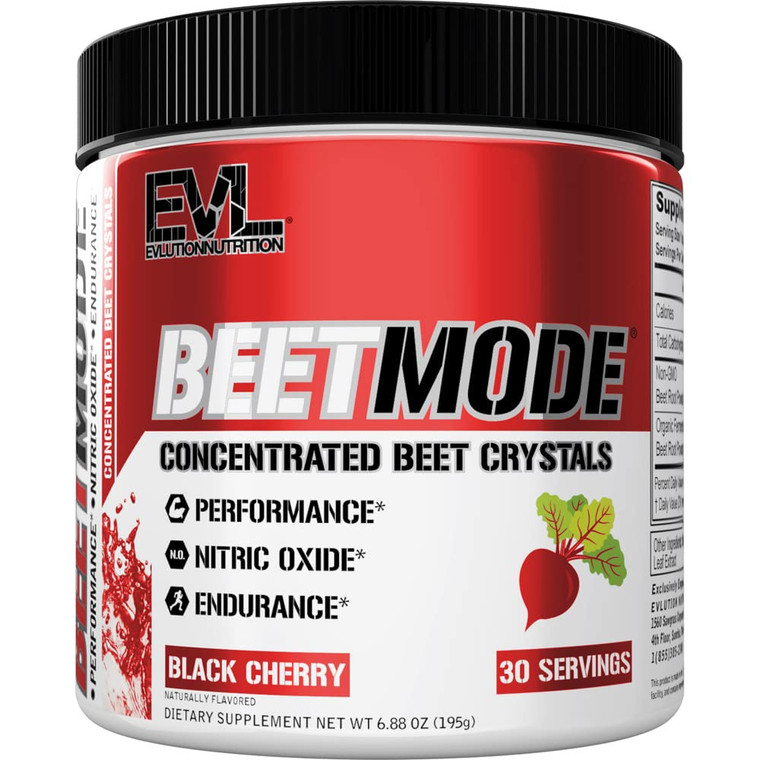 Evlution Nutrition BeetMode - Beet Root Powder - Nitric Oxide Booster - Black Cherry Flavor - Pre or Post-Workout Supplement for Enhanced Energy & Pe