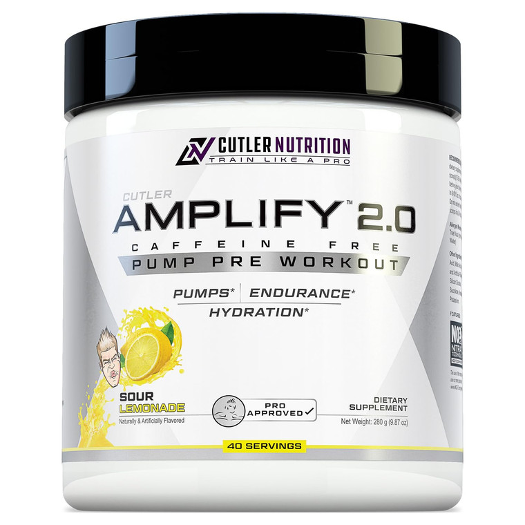 Cutler Nutrition Amplify Pump Pre Workout Caffeine Free Nitric Oxide Booster containing Arginine and Citrulline Pre-Workout for Maximum Pumps Sour Le