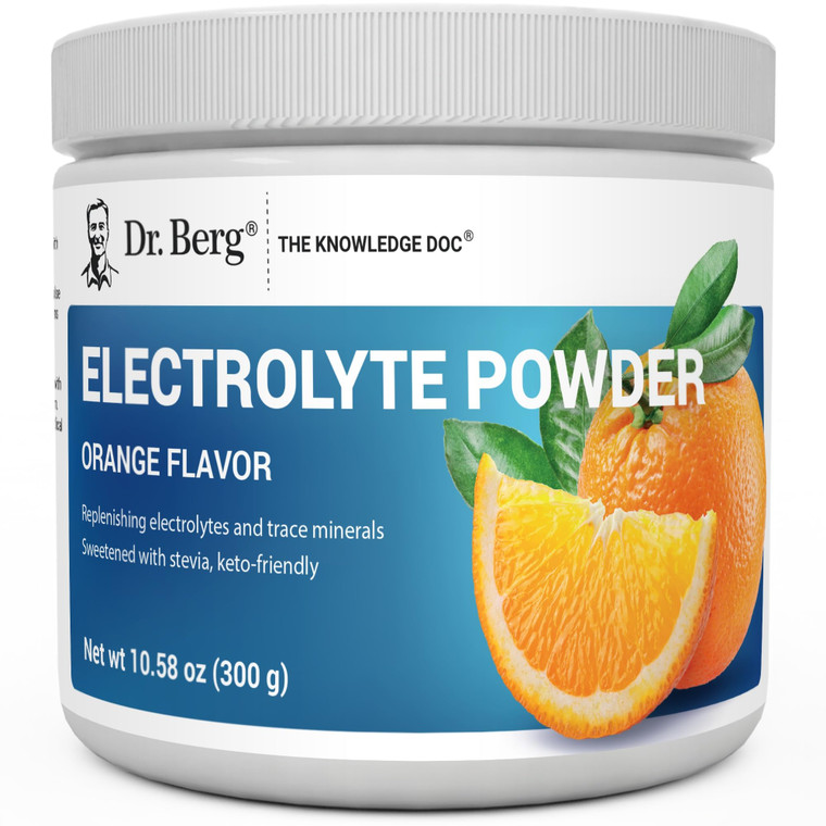 Dr. Berg Zero Sugar Hydration Keto Electrolyte Powder - Enhanced w/ 1000 mg of Potassium & Real Pink Himalayan Salt (NOT Table Salt) - Orange Flavor