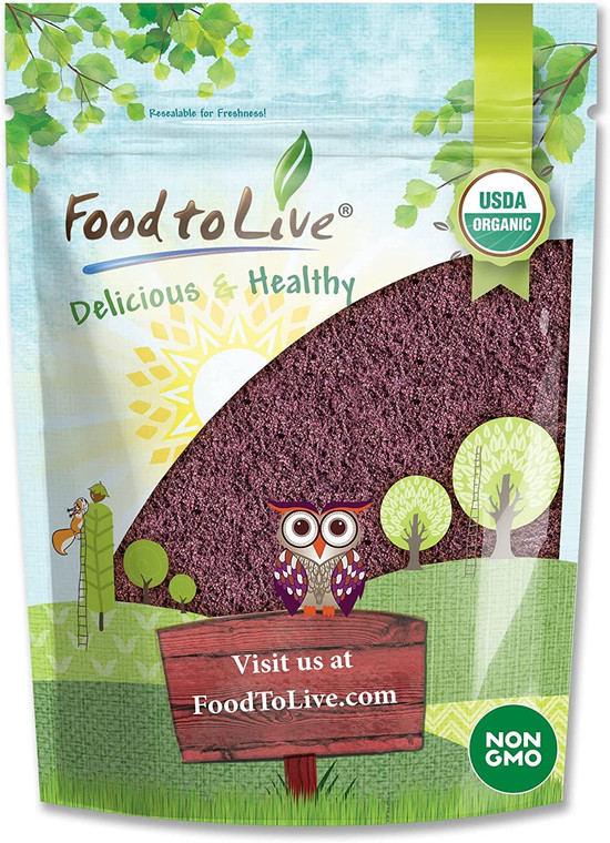 Food to Live Organic Freeze-Dried Acai Berry Powder, 8 Ounces - Non-GMO, Kosher, Raw, Vegan, Unsweetened, Unsulfured, Bulk