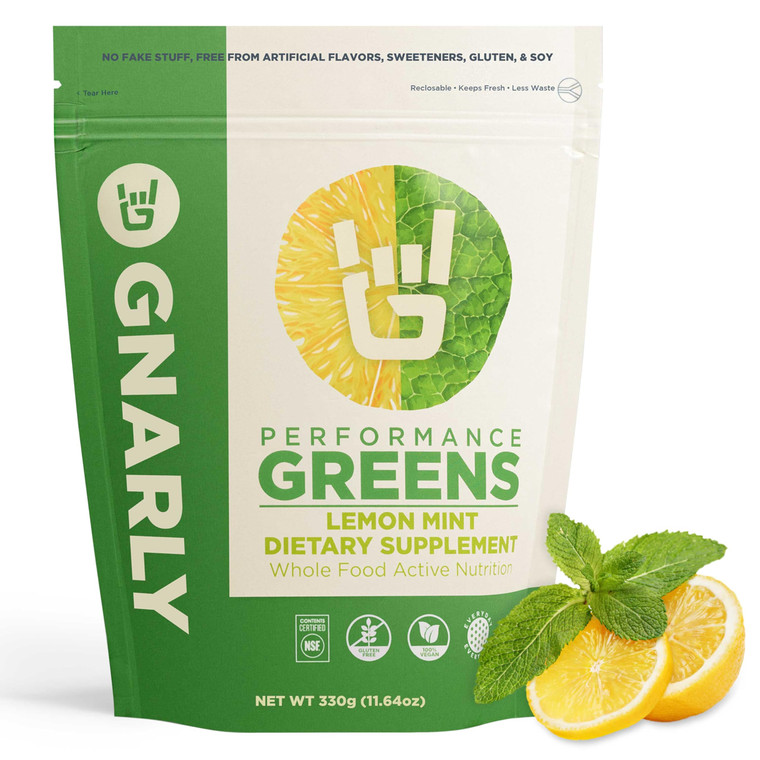 Gnarly Nutrition Greens Superfood Powder  Lemon Mint Performance Super Greens Powder  NSF Contents Certified  Organic, Probiotics & Essential Micr