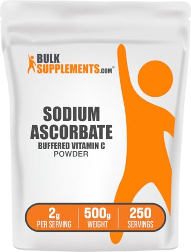 BulkSupplements.com Sodium Ascorbate Powder - for Immune Support, Sodium Ascorbate Vitamin C - Buffered Vitamin C, Gluten Free, 2g per Serving, 500g