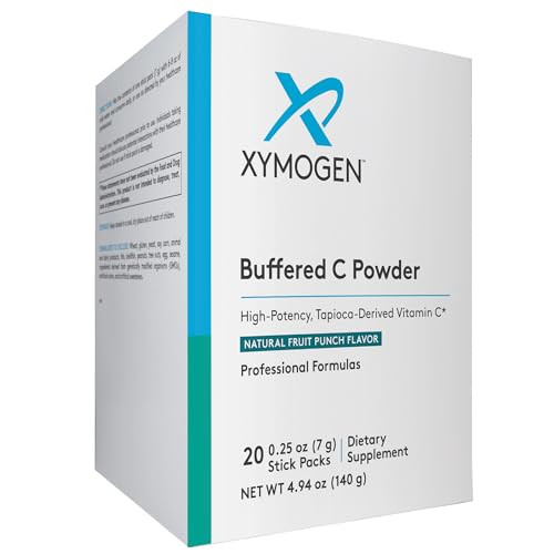 XYMOGEN Buffered C Powder - 3,000mg High-Potency Vitamin C Powder Buffered with Minerals - Antioxidant + Immune Support Drink Mix - Tapioca-Derived,