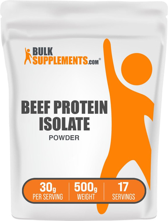 BulkSupplements.com Beef Protein Isolate Powder - Lactose Free Protein Powder, Beef Protein Powder - Unflavored & Gluten Free, 30g per Serving, 500g