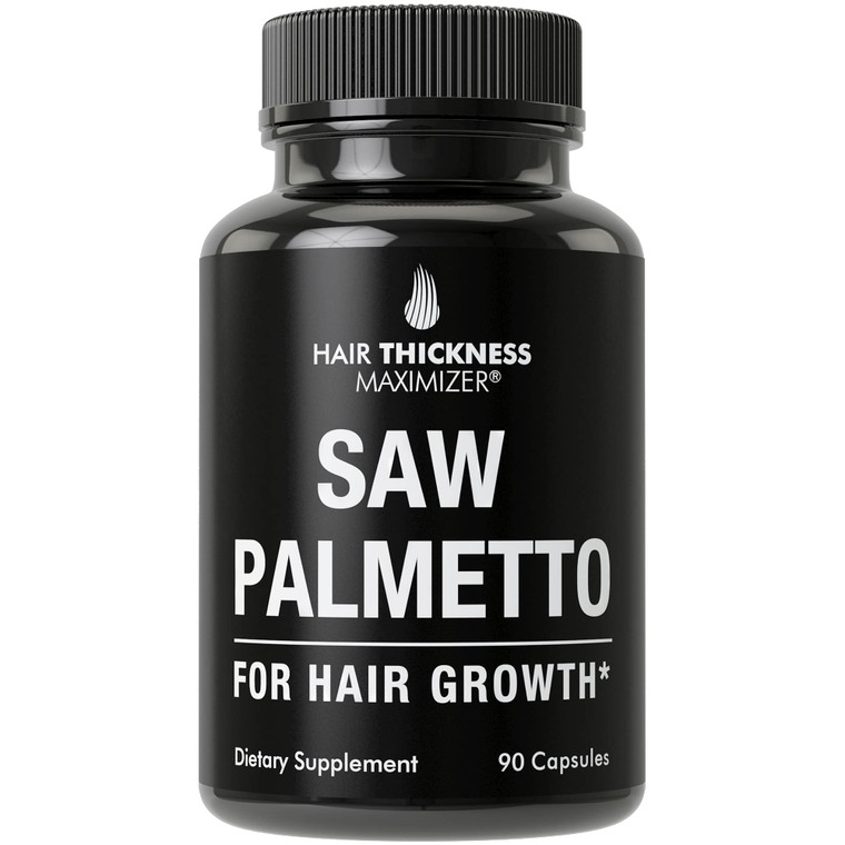 Hair Thickness Maximizer Saw Palmetto Capsules for Men and Women. Saw Palmetto Supplement to Support Hair Strength & Thickness. Non-GMO and Gluten Fr