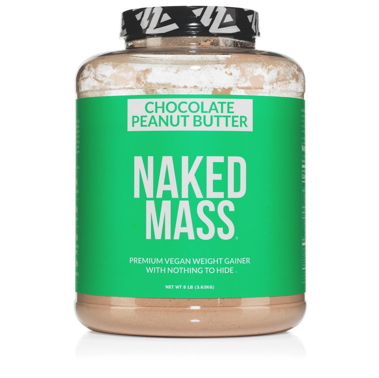 NAKED Vegan Mass - Chocolate Peanut Butter - 1,290 Calories, Nothing Artificial, All Natural Chocolate PB Weight Gainer Protein Powder, Non-GMO, Soy