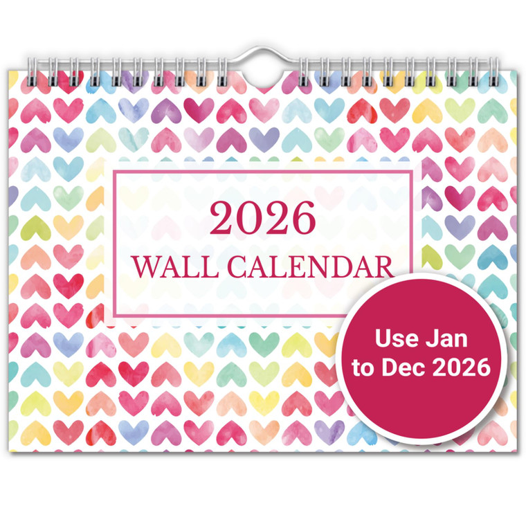 CRANBURY 8x6" Small Wall Calendar 2026, Hanging Small Calendar, Colorful Seasonal Monthly Designs, Use on Wall, Desk or Fridge, Use Jan to Dec 2026,