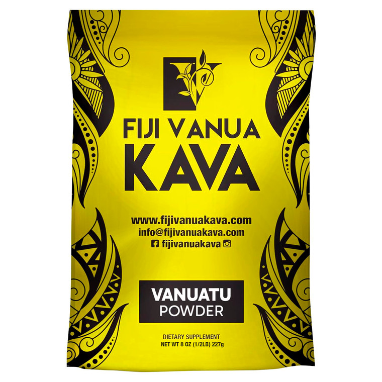Fiji Vanua Kava Vanuatu Powder, Made from Pure Noble Kava with Sun-Dried Lateral Roots, Kava Premium with Kavalactones, Easy to Prepare Medium Grind