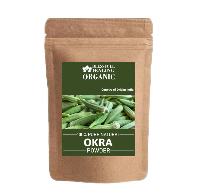 Blessfull Healing Organic Okra Powder 100% Pure Natural 200 Gram / 7.05 oz