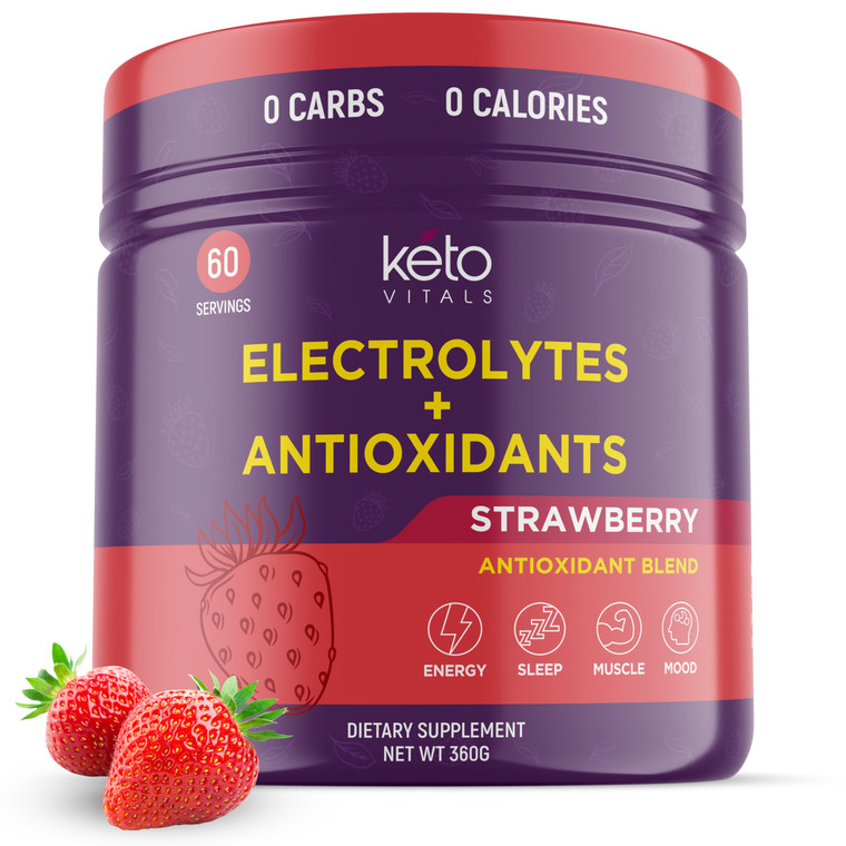 Keto Vitals Antioxidant Electrolytes Powder - Blend Electrolytes with Potassium, Magnesium, Sodium, Calcium | Keto Electrolytes Supplement Energy Dri