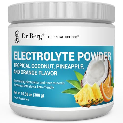 Dr. Berg Zero Sugar Hydration Keto Electrolyte Powder - Enhanced w/ 1000 mg of Potassium & Real Pink Himalayan Salt (NOT Table Salt) - Tropical Cocon