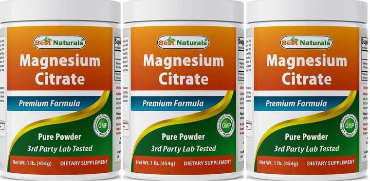 Best Naturals Magnesium Citrate Powder 1 Pound (1 LB (Pack of 3))