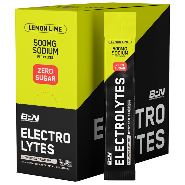BARE PERFORMANCE NUTRITION BPN Electrolytes Go Packs Hydration Drink Mix | Sugar Free Electrolyte Powder | 500mg Sodium per Serving | Naturally Sweet