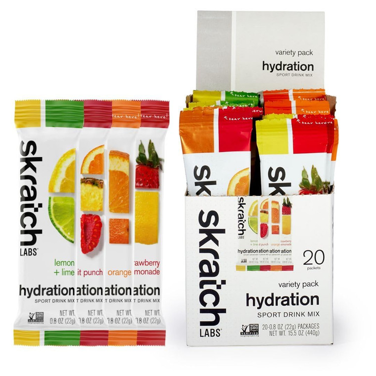 Skratch Labs Hydration Packets - Hydration Drink Mix, Variety Pack (20 Single Serving Packets) - Electrolyte Powder Developed for Athletes and Sports