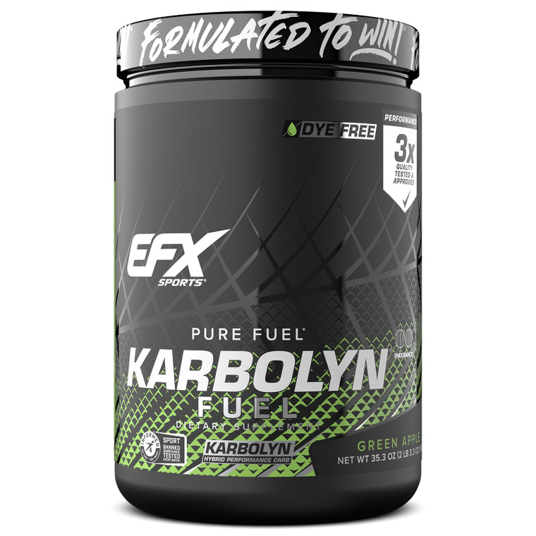 EFX Sports Karbolyn Fuel | Fast-Absorbing Carbohydrate Powder | Carb Load, Sustained Energy, Quick Recovery | Stimulant Free | 18 Servings (Green App