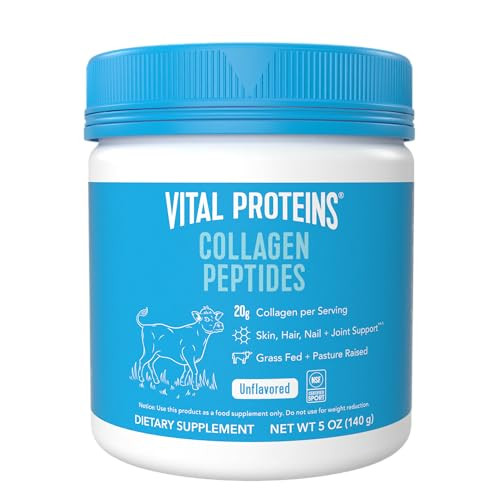 Vital Proteins Collagen Peptides Powder Supplement for Skin Hair Nail Joint Health or Support - Hydrolyzed Collagen - Unflavored, 7 Servings