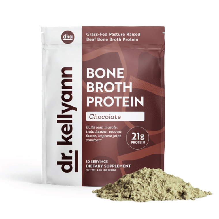 Dr. Kellyann Keto Bone Broth Protein Powder Chocolate - Protein 21g, 2g Net Carbs - Grass Fed Hydrolyzed Collagen - Sugar, Gluten and Dairy Free, Pal