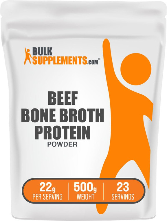 BulkSupplements.com Beef Bone Broth Protein Powder - Bovine Bone Broth Protein, Lactose Free Protein Powder - Dairy Free & Gluten Free, 22g per Servi