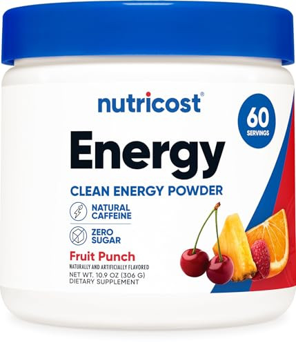 Nutricost Energy Complex (Fruit Punch) (60 Servings) - Clean Energy Powder, 300g Dietary Supplement
