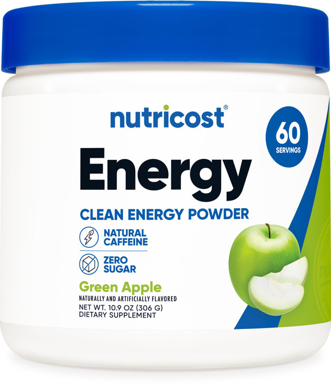 Nutricost Energy Complex (Green Apple) (60 Servings) - Clean Energy Powder, 300g Dietary Supplement