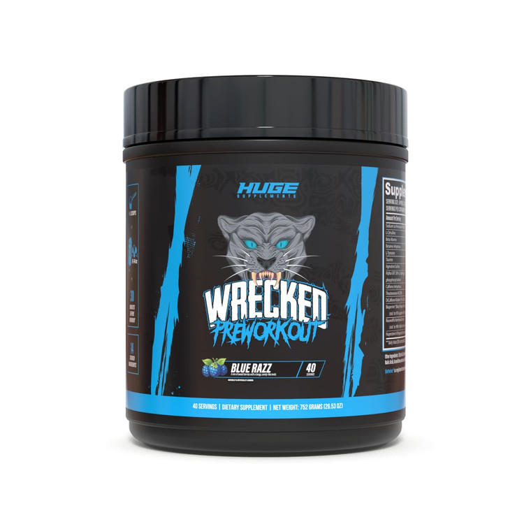 Wrecked Pre Workout Powder, Advanced Formula, Boosts Energy, Focus, Pumps & Performance, 10g L-Citrulline, 6.4g Beta Alanine, 5g Tyrosine, 1g Alpha G