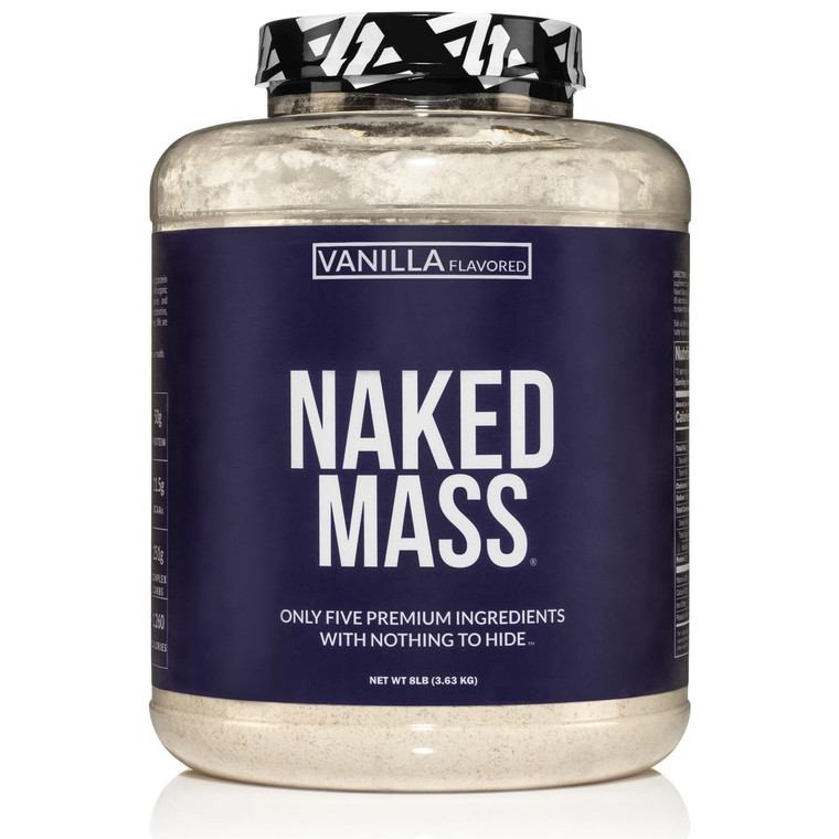 NAKED Vanilla Mass - All Natural Vanilla Weight Gainer Protein Powder - 8lb Bulk, GMO Free, Gluten Free & Soy Free, No Artificial Ingredients - 1,260