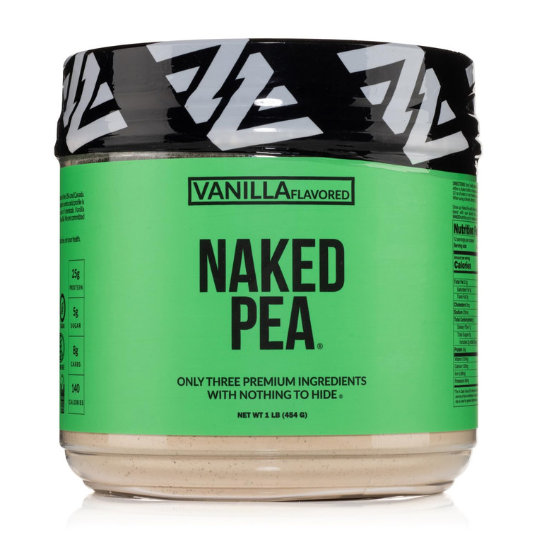 NAKED Vanilla Pea Protein Isolate from North American Farms, Only 3 Ingredients, Vanilla Vegan Protein, Gluten-Free, Soy Free, GMO Free - 1LB