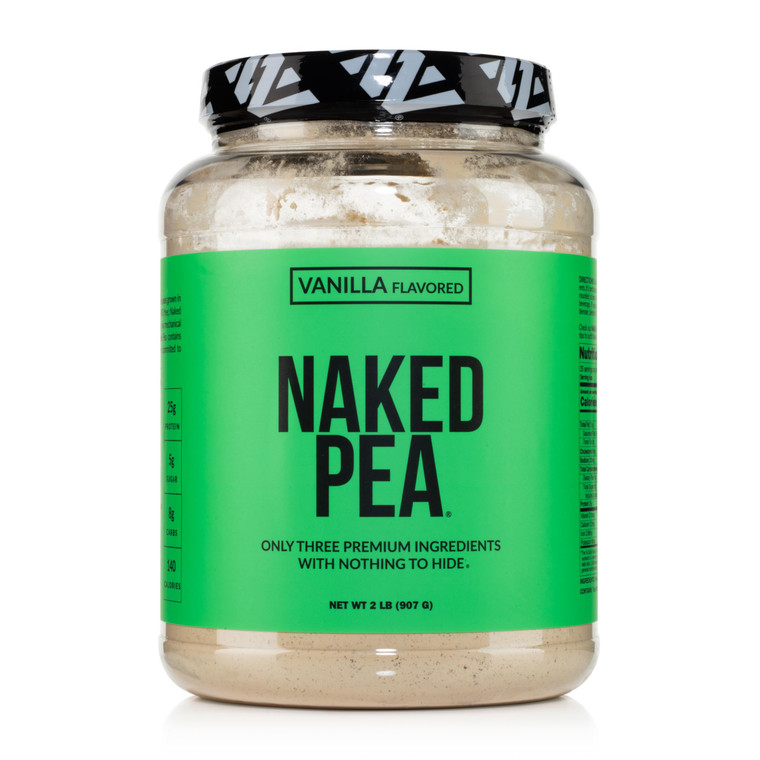 NAKED Vanilla Pea Protein Isolate from North American Farms, Only 3 Ingredients, Vanilla Vegan Protein, Gluten-Free, Soy Free, GMO Free - 2LB