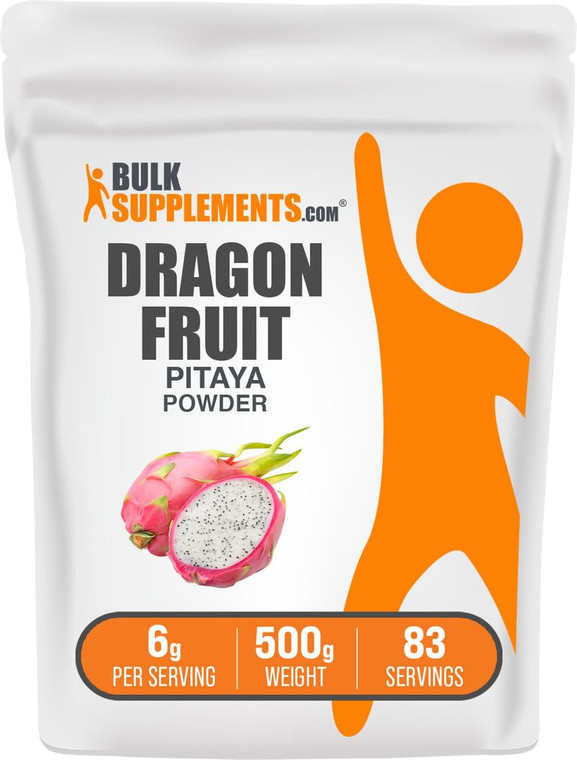 BulkSupplements.com Dragon Fruit Powder - Dragon Fruit Supplement, Pink Pitaya Powder - Gluten Free, 6g per Serving, 500g (1.1 lbs) (Pack of 1)