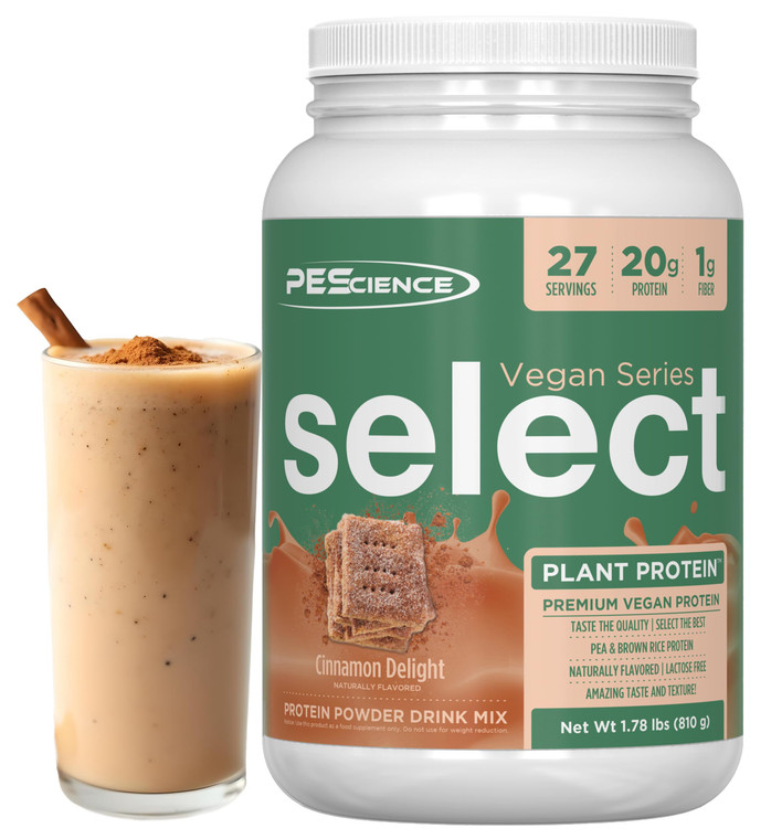 PEScience Select Vegan Protein Powder, Plant Based Protein Powder, Amazing Taste, Smooth Texture, Pea and Brown Rice Blend, Dairy Free, Lactose Free,