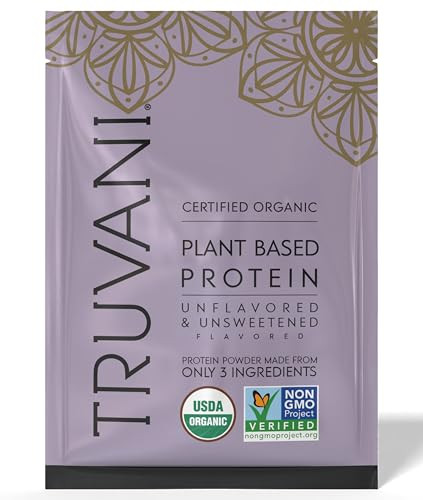 Truvani Vegan Pea Protein Powder | Unflavored | 20g Organic Plant Based Protein | 1 Serving | Keto | Gluten & Dairy Free | Low Carb | No Added Sugar