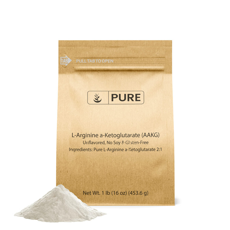 PURE ORIGINAL INGREDIENTS L-Arginine a-Ketoglutarate (AAKG) Powder, 1 lb, Unflavored, Non-GMO, Resealable & Eco-Friendly Packaging