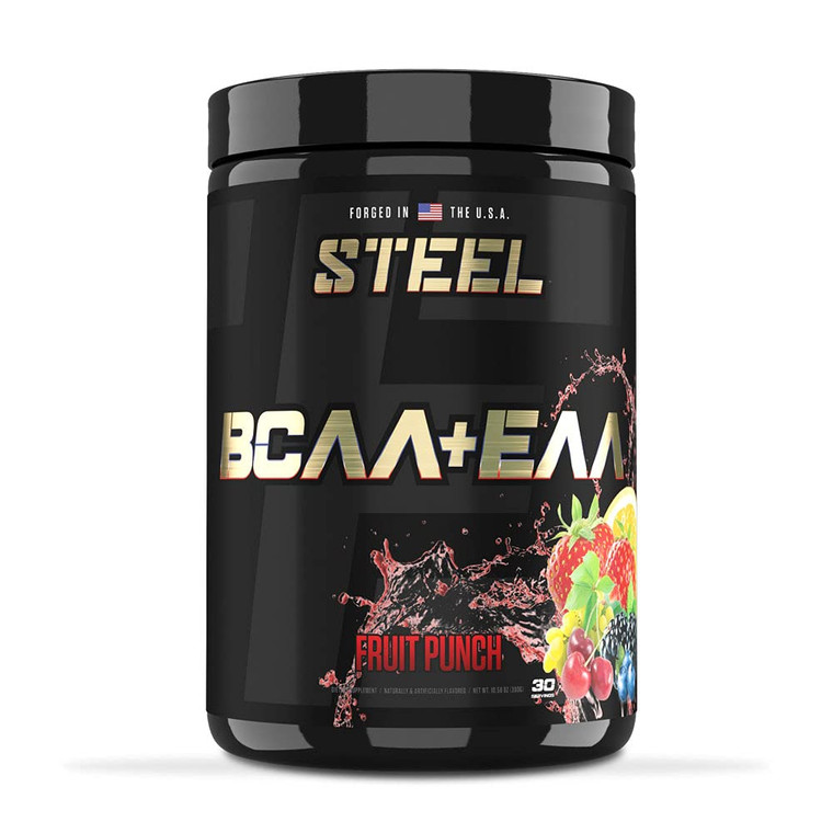 Steel Supplements | High Performance BCAA EAA Powder | Promotes Lean Muscle Growth and Workout Endurance | 2:1:1 Ratio to Recover Muscle Faster 30 Se