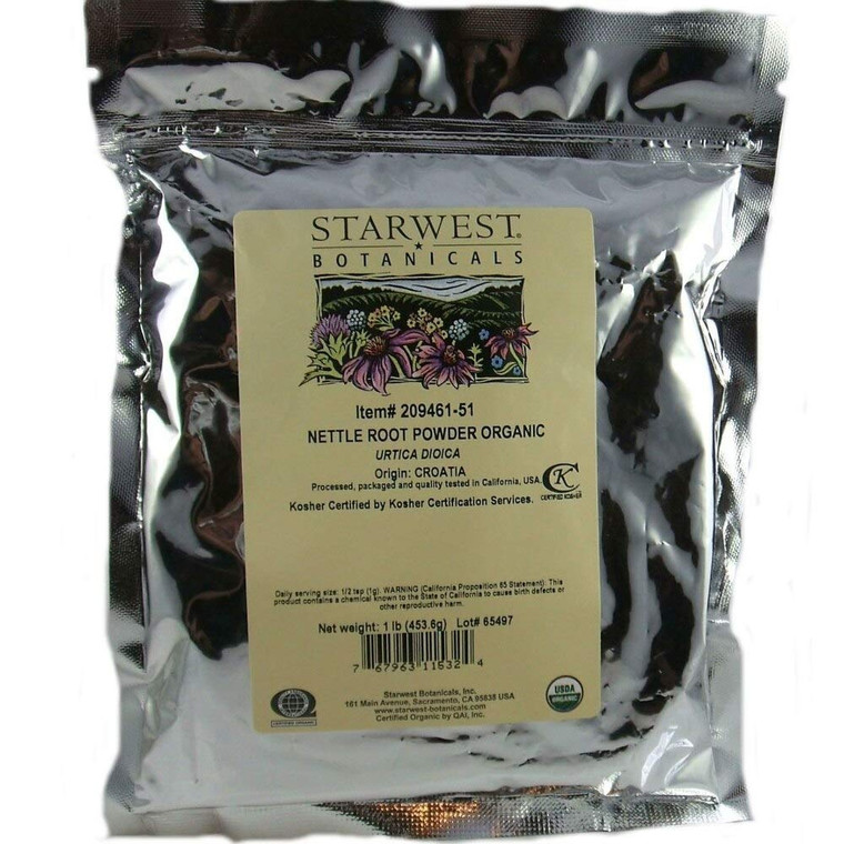 Nettle Root Powder Organic - Urtica Dioica, 1 lb,(Starwest Botanicals)