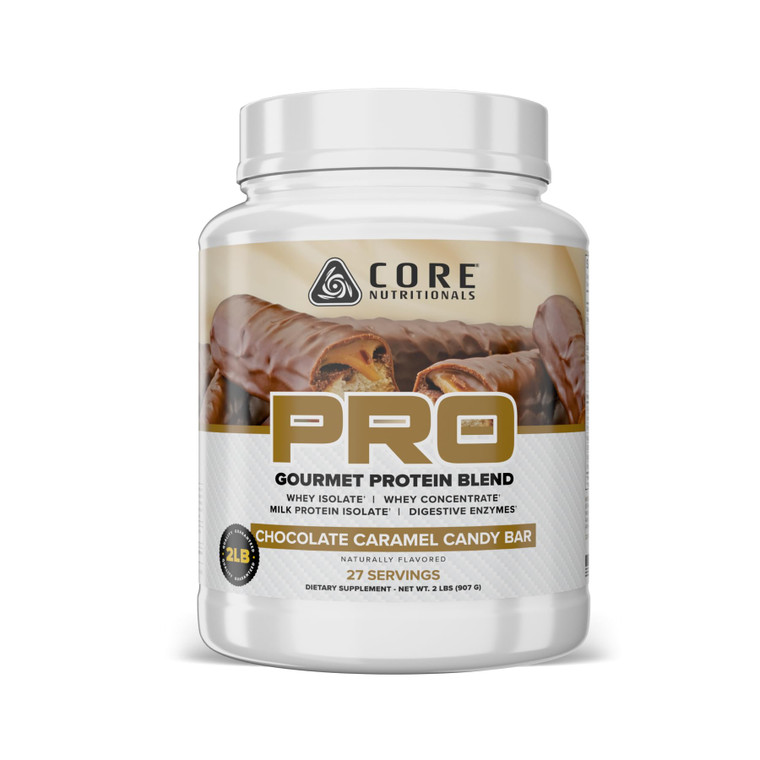 Core Nutritionals Pro Sustained Release Whey Protein Blend | with Digestive Enzymes | 25g Protein, 2g Carbs | No Fillers | 2 Pound (Chocolate Caramel