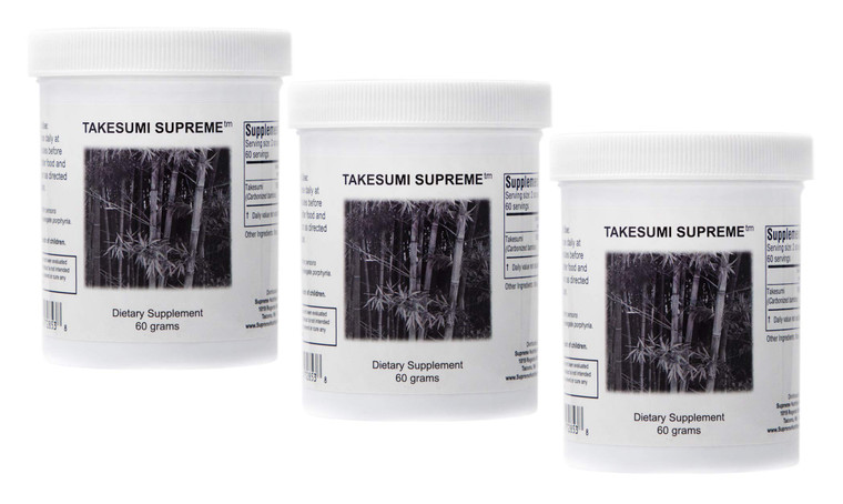 Supreme Nutrition Takesumi Supreme, Pure 60 Grams Activated Bamboo Charcoal Powder | Three Pack