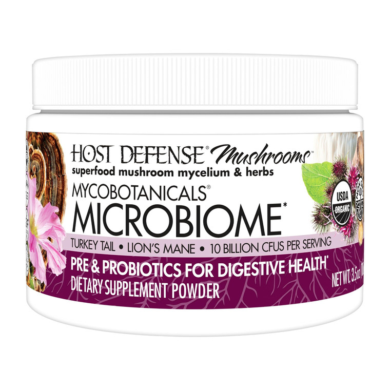 Host Defense MycoBotanicals Microbiome* Powder - Digestive & Immune Health Support Supplement - Gut Health Supplement with Turkey Tail, Lion's Mane &