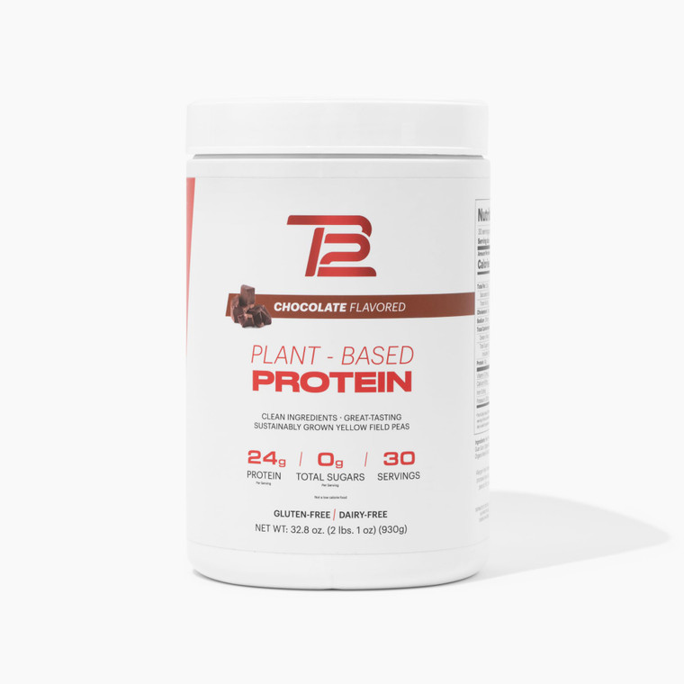 TB12 Plant Based Protein Powder by Tom Brady, 24g of Vegan Pea Protein, Low Sugar, Low Carb, Non-GMO, Meal Replacement, Keto Friendly, Paleo, Sugar F