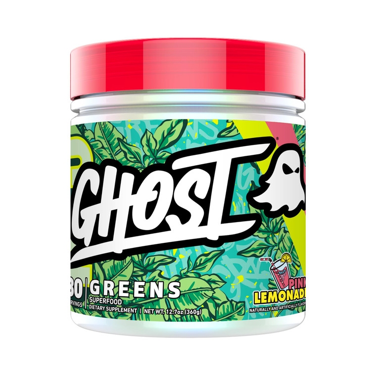 GHOST Greens Powder, Pink Lemonade - 30 Servings - 19 Superfood Greens & Reds Powder, Fruits, Vegetables, Spirulina, & Chlorella, Prebiotics, 10 Bill