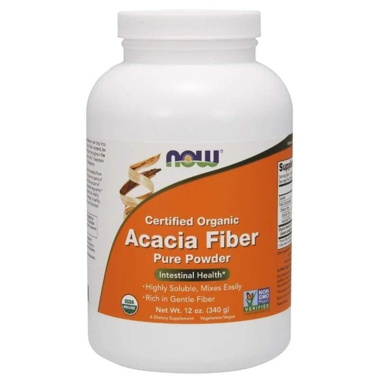 Now Foods Fiber Powder, Organic Acacia, 12-Ounce (Pack of 3)